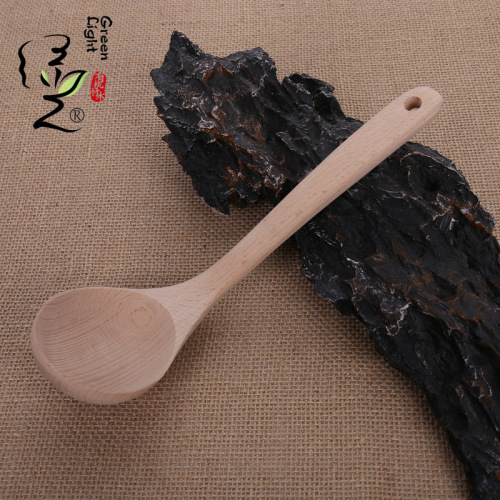 green light taobao hot sale wooden paint-free 27 * 7.5cm soup spoon high temperature resistant beech odorless oil spoon kitchen utensils
