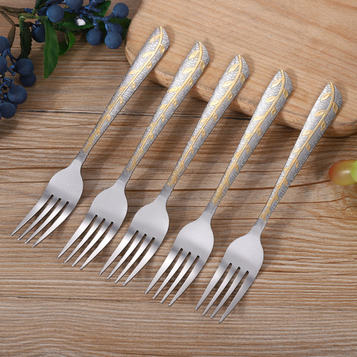 Practical Ideas Spoon Knife and Fork Student Portable Set Western Food Meal Spoon Stainless Steel Stirring Dessert
