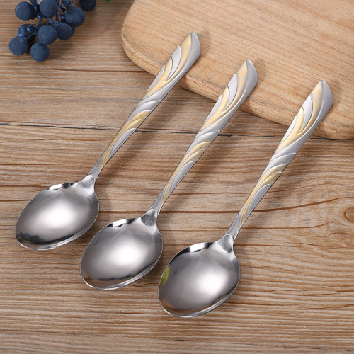 factory direct sales stainless steel spoon tableware portable stainless steel spoon-piece steak knife and fork-piece western tableware