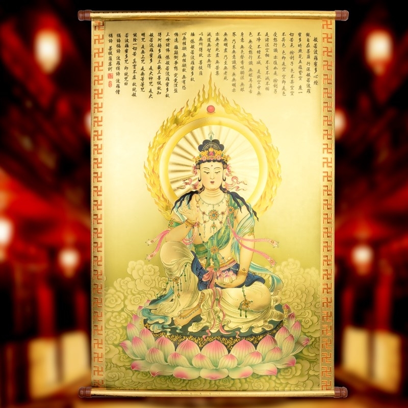 金箔观音挂画