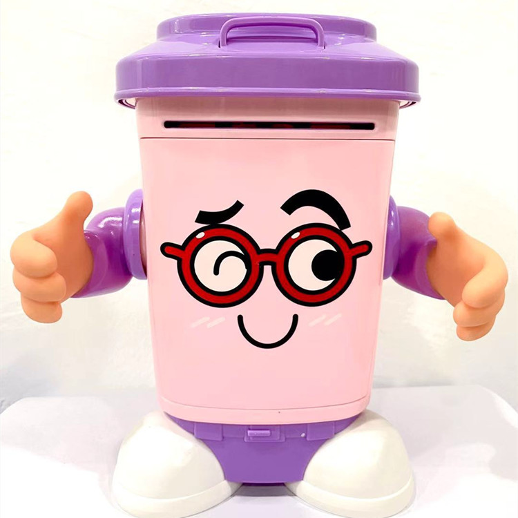 创意卡通公仔存钱罐垃圾桶造型ATM机自动卷钱存钱罐益智儿童礼品