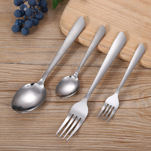 chengfa western-style stainless steel fork spoon canteen tip round spoon hotel western food spoon fork dessert spoon wholesale