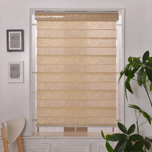 Simple Double-Layer Polyester Venetian Blind Office Bathroom Study Shading Curtain Customizable Finished Roller Shutter 
