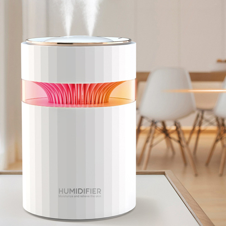中夫新款双喷加湿器家用办公静音加湿器USB七彩灯大容量空气加湿