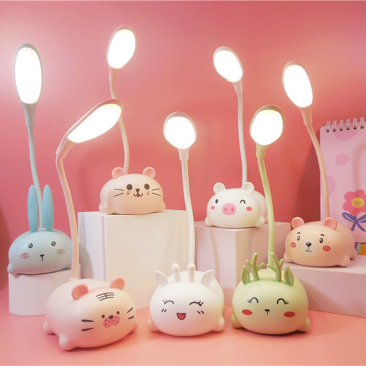新款卡通动物台灯学生护眼小夜灯USB充电氛围小夜灯学习桌面台灯