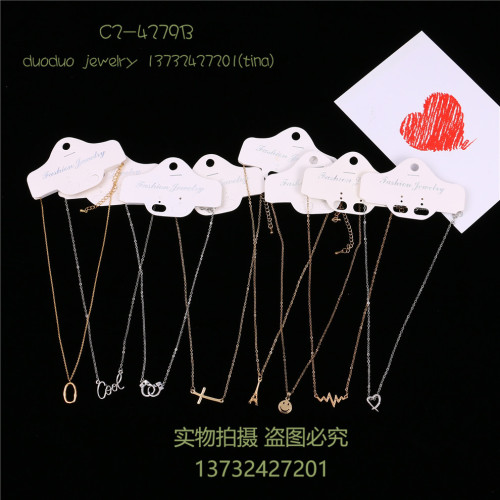 alloy necklace european and american style stylish pendant clavicle chain cheap female necklace