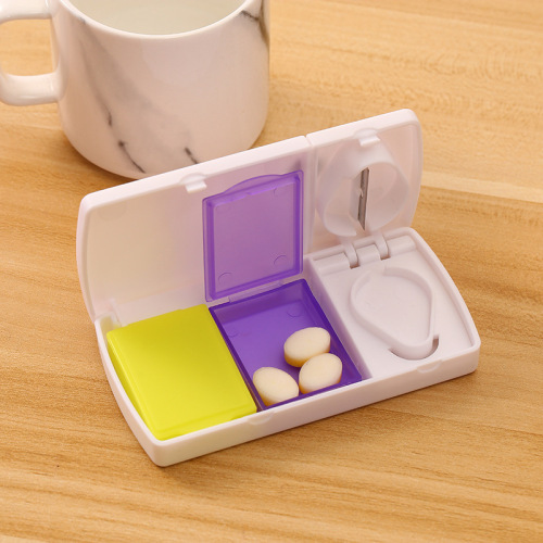 Portable First-Aid Kit Multi-Function Compartment Mini Storage Box Travel Portable Medicine Cutter Storage Box Factory Direct Sales 
