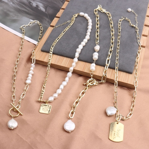 women‘s special-shaped pearl pendant necklace y-shaped clavicle chain elegant thick chain sweater chain 11