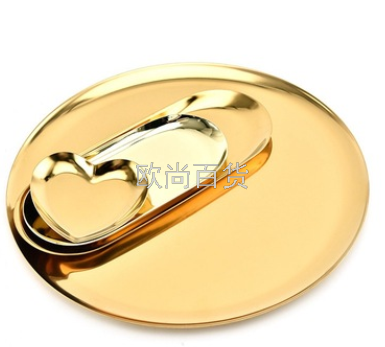 nordic stainless steel jewelry tray gold color oval metal tray nordic home decorative fruit plate