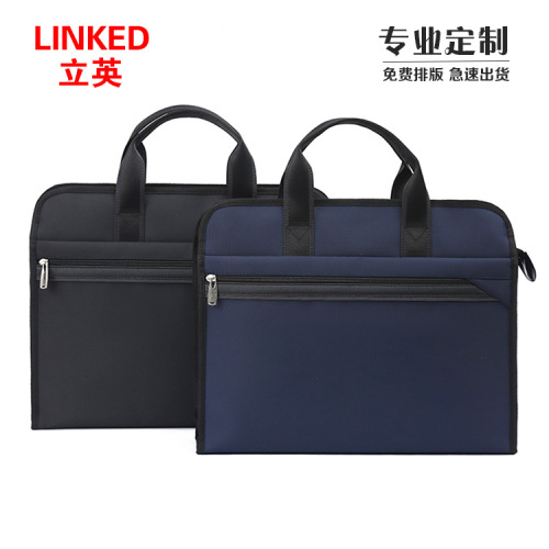 New Men handbag Solid Color Large Capacity Zipper Material Business Bag Fashion Korean Men‘s Briefcase Wholesale