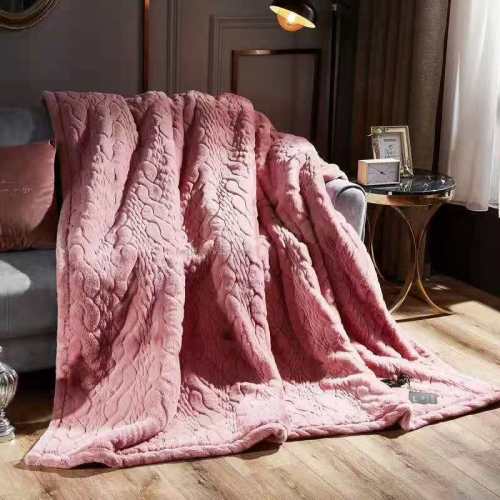 2022 New Fur Blanket Solid Color Embossing Blanket Laschel Blanket Water Ripple Blanket Wedding Blanket