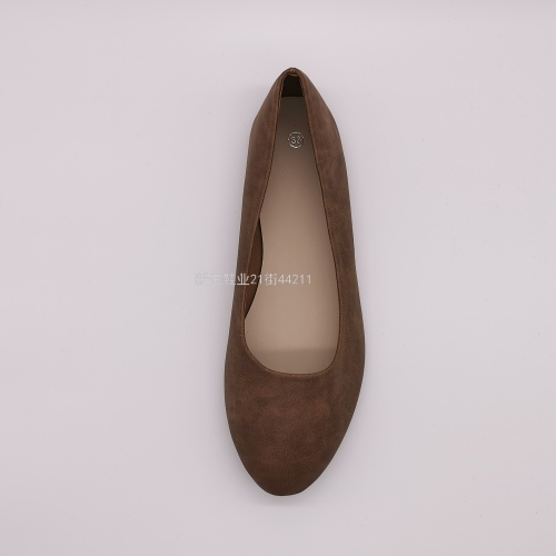 New Women‘s Single-Layer Shoes round Toe Pu Artificial Leather Flat Shoes Wanwan Style Shoes Ballet Shoes Size 36-41