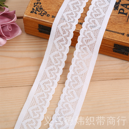 Factory Direct Single-Side Tassel Polyester Water Soluble Embroidery Lace Love Bar Code Lace Edging Clothing Accessories