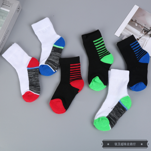 Socks Kid‘s Socks Half Brushed Athletic Socks Room Socks Cotton Socks Basketball Socks Simple Student Socks