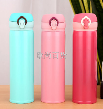 stainless steel bounce thermos cup one-click open cover straight advertising gift cup student handy cup thermos cup