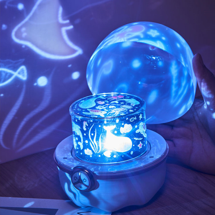 跨境新品幸运星投影灯星空小夜灯儿童少女心浪漫氛围灯圣诞礼品