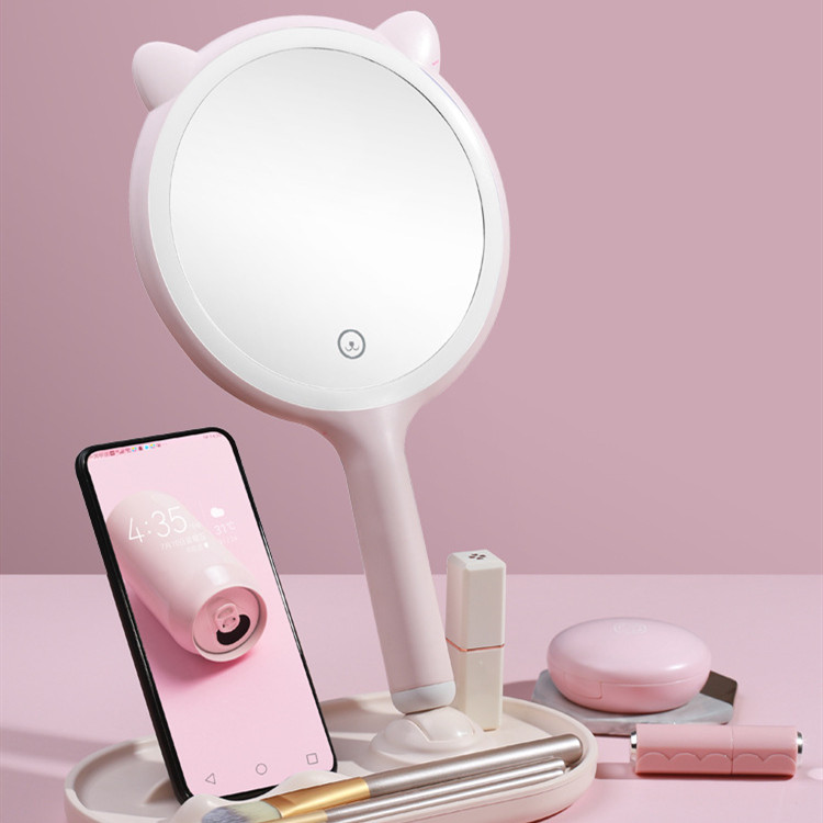 美妆镜台灯LED化妆镜智能触摸三色美妆镜台式桌面补光化妆镜