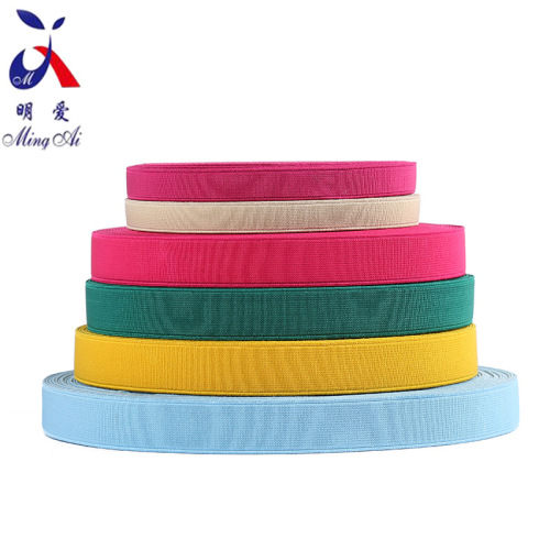 shuttleless color flat elastic band high density plain high quality latex wire force rubber band customized by manufacturers