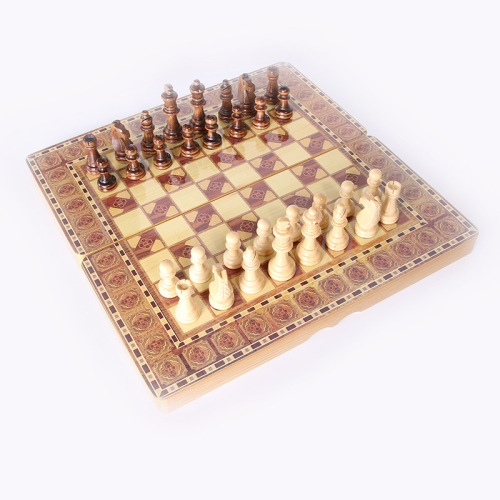 Origin Supply High-Grade Wooden Folding 3-in-1 International Chess Set Educational Toys Chess