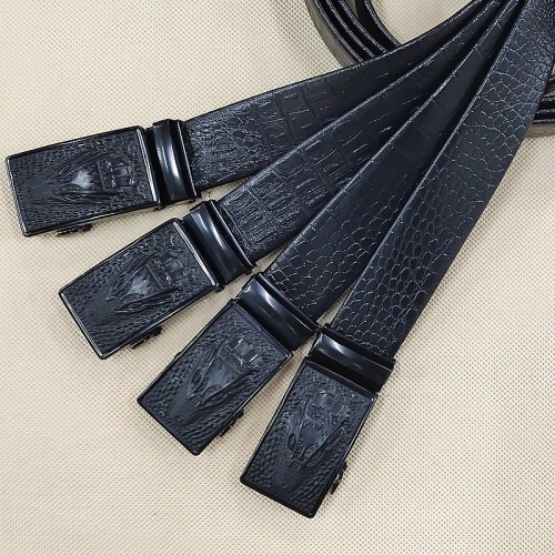 Men‘s Velvet Fiber Fish Pattern Automatic Belt Fashion Casual Fish Head Iron Buckle Pants Belt Young Personality Belt Wholesale 
