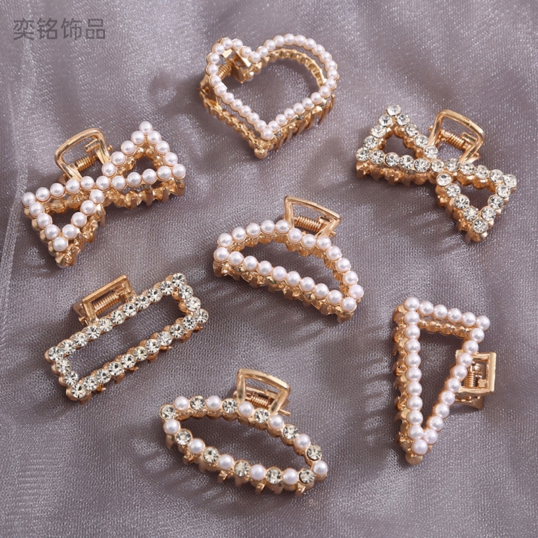 韩版珍珠水钻抓夹