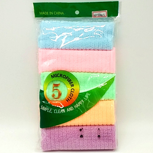 sunshine department store 30*30cm bags of 5 microfiber multicolor dishcloths absorbent non-stick oil dish towel