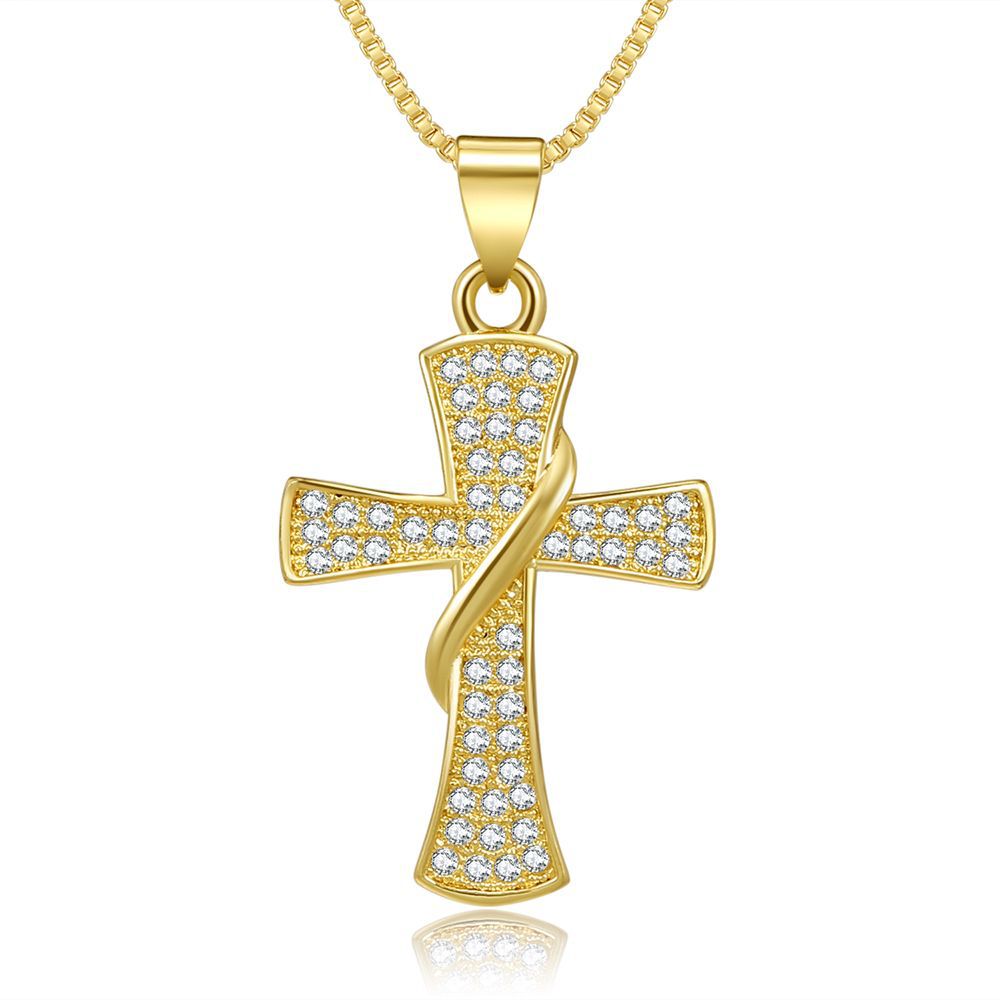 欧美热销18k满钻  十字架吊坠项链  新款时尚潮流 女饰项链