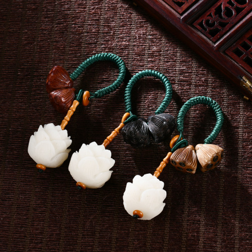 original car keychain pendant artistic beautiful bodhi lotus small lotus pendant female personality creative handmade