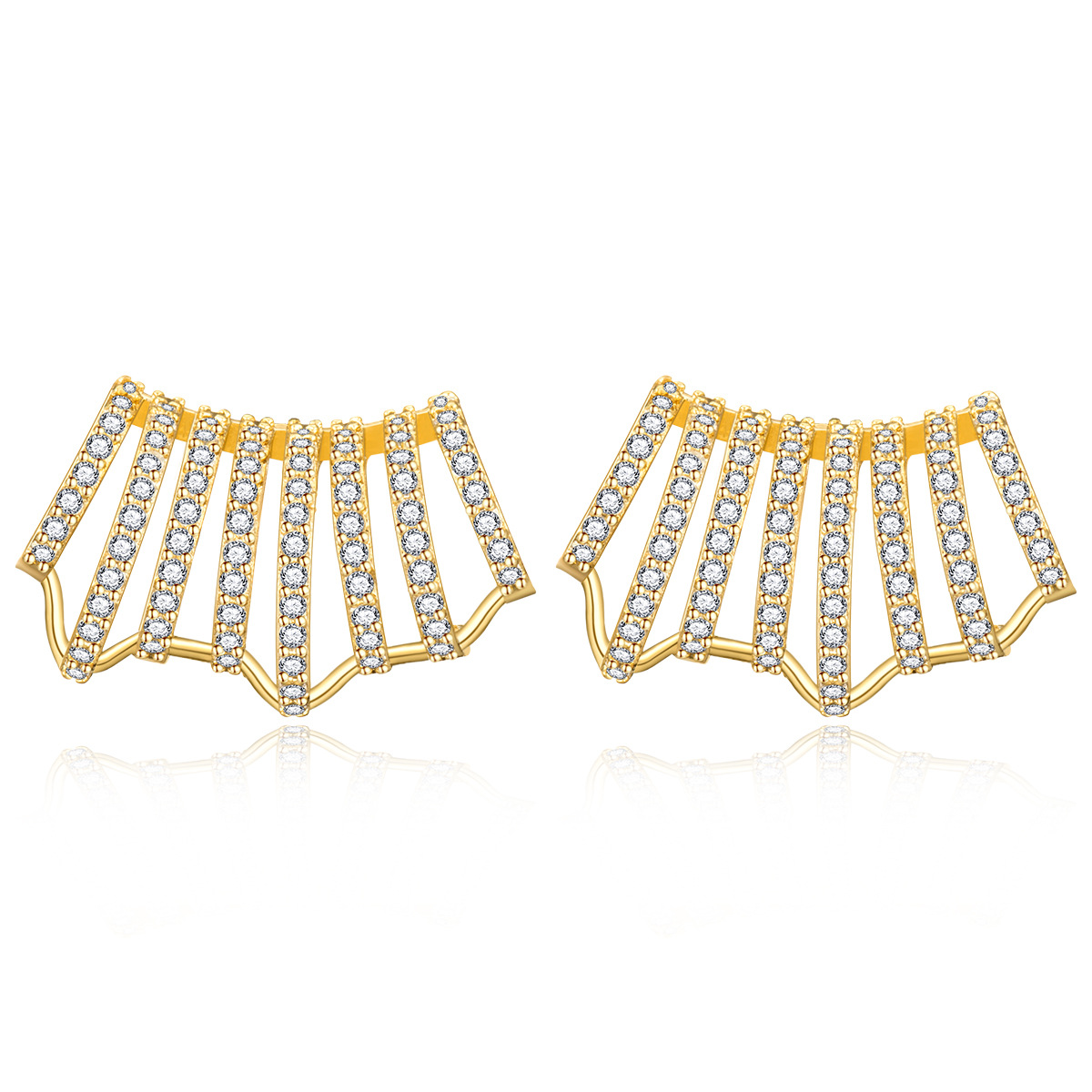 韩国东大门气质不规则微镶耳环女高级感小众S925银针网红耳钉