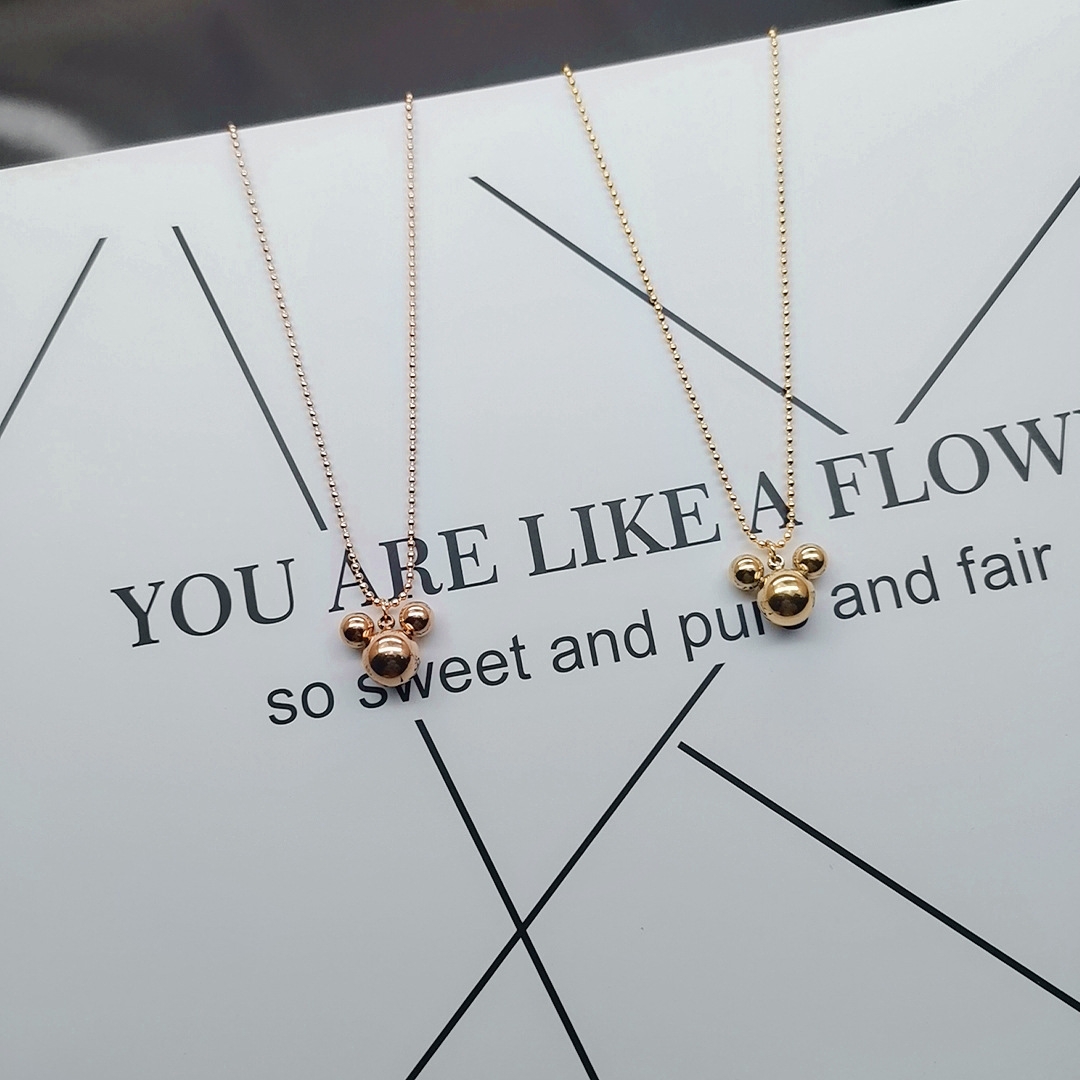 米奇钛钢项链女i新款项链简约装饰百搭配饰女潮 防过敏