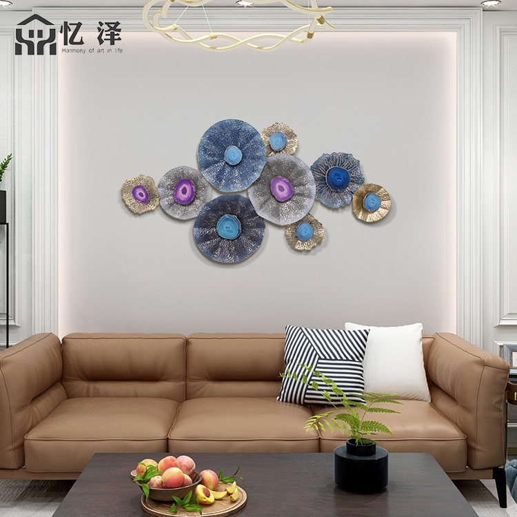 东南亚新款立体彩绘铁艺墙饰 厂家直销异域金箔镂空背景墙壁挂饰