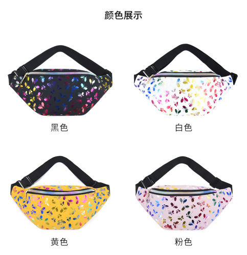Foreign Trade Waist Bag Pu Pocket Female Personalized Stylish Print Slanted Chest Bag Outdoor Sports Mobile Phone Bag