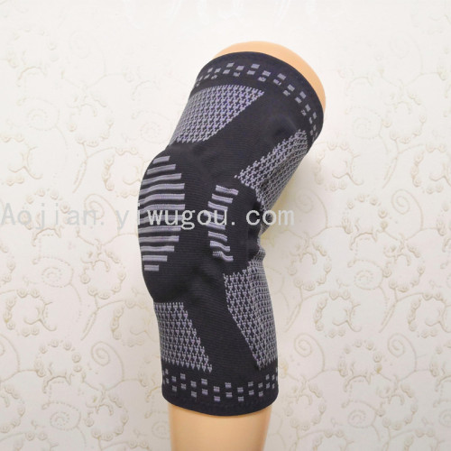 nylon knitted jacquard knee pad basketball outdoor mountaineering silicone double spring breathable sports protection knee joint