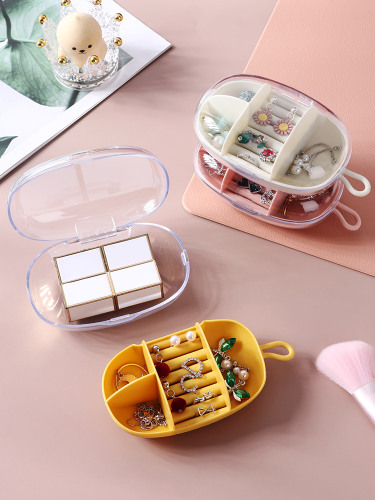 travel simple jewelry box portable dust-proof necklace ring jewelry plastic earrings storage box