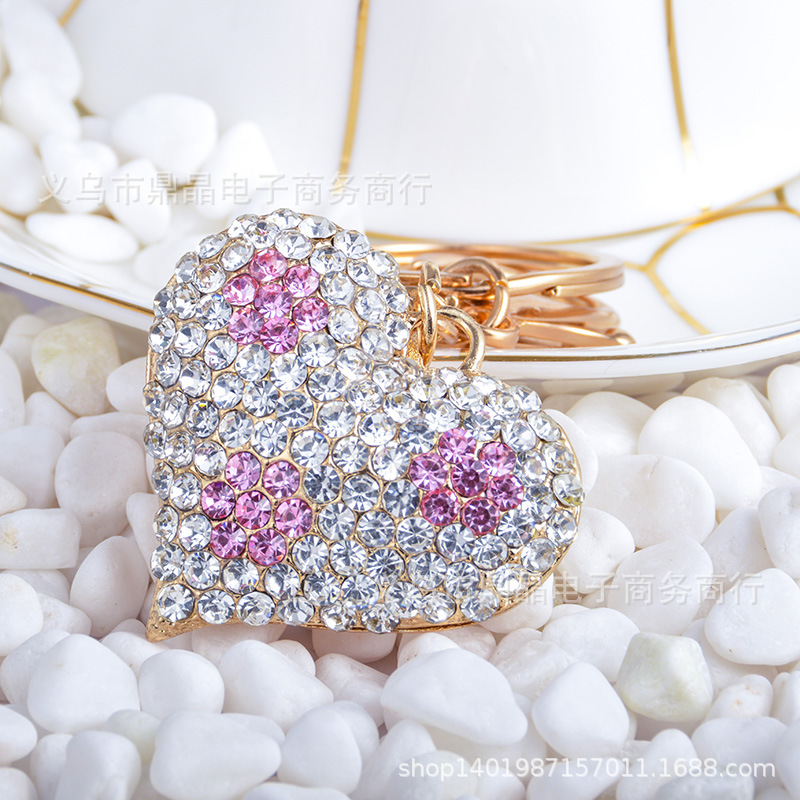 情人节小礼物 知心爱人 水钻镶钻创意饰品 汽车钥匙扣钥匙链礼品