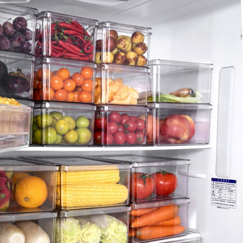 plastic pet transparent refrigerator food storage box drawer type with lid organizing crisper kitchen frozen storage