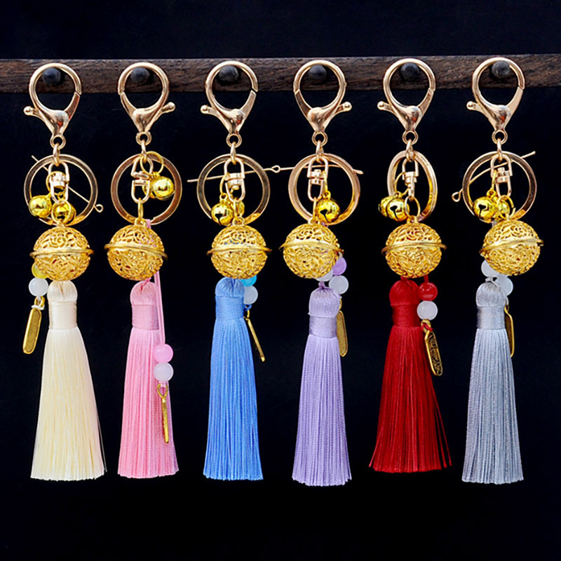 流梳 新品一世L长安创意钥匙扣流苏挂件时尚金铃铛包包小饰品吊穗
