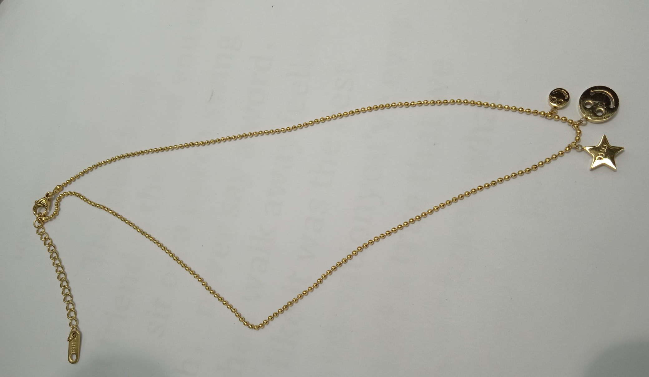 韩国复古笑脸 长款韩版网红字母项链 个性嘻哈暗黑系简约