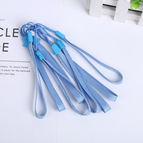 blue mobile phone lanyard wrist chain wrist rope universal rope elastic customizable all kinds of key rope