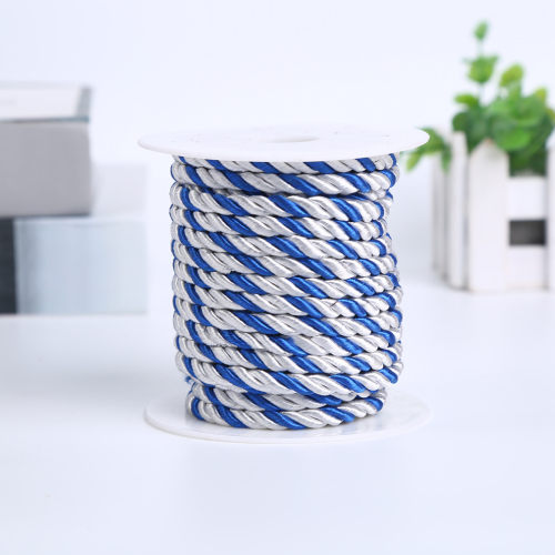 Blue Silver Two-Color Double-Strand Woven Three-Strand Rope Binding Rope Aquatic Product Rope Zongzi String Customizable
