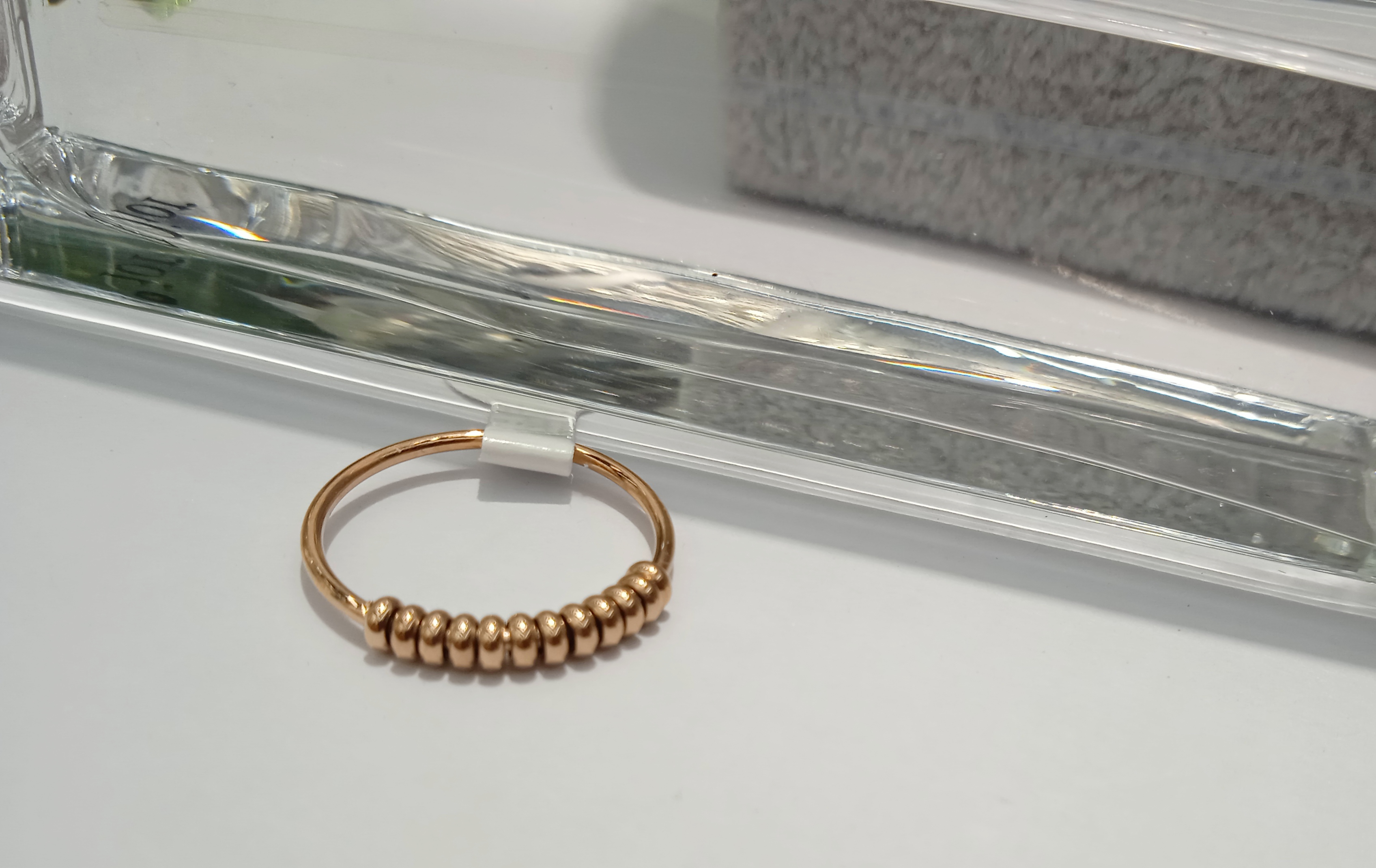 韩版时尚钛钢玫瑰金戒指 可爱钢珠简约食指戒指镀彩金指环饰品