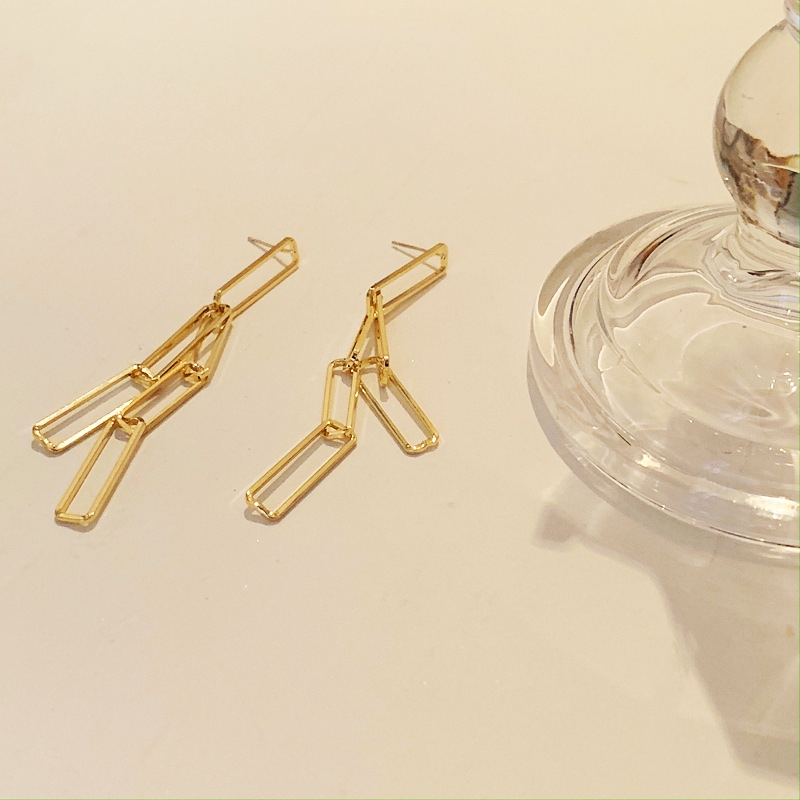 韩国气质长款链条流苏耳环新款简约个性百搭耳钉