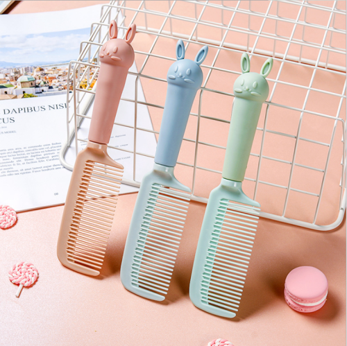 Online Influencer Cute Soft Cute Rabbit Styling Comb Mirror Cartoon Young Girl Plastic Hairdressing Comb Anti-Static Long Hair Comb