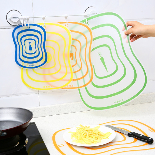 household transparent cutting board kitchen chopping board rolling cutting fruit non-slip large creative plastic chopping board frosted cutting board