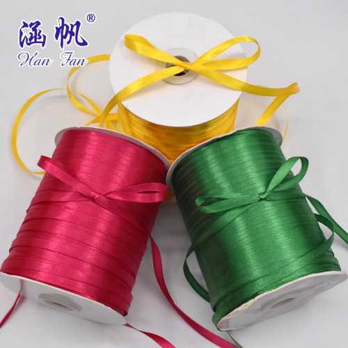 a Large Number of Spot 2-Point Ribbon Multi-Color Wholesale 0.6cm Large Roll Packaging Polyester Ribbon Satin Rib Ribbon Manufacturers