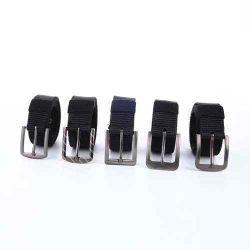 spot wholesale 3.8cm thick iron sheet single pin buckle elastic ring belt casual breathable belt