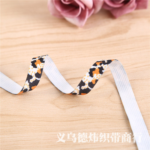 printing leopard print elastic ribbon elastic ribbon edge band elastic ribbon