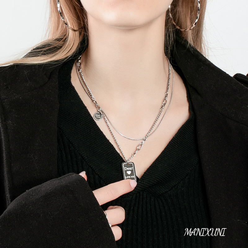新款潮流钛钢项链2021新款流行韩版锁骨链厂家直销批发多层短项链