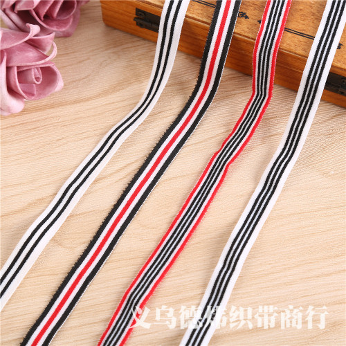 inter-color striped elastic band pants clothing accessories with elastic ribbon