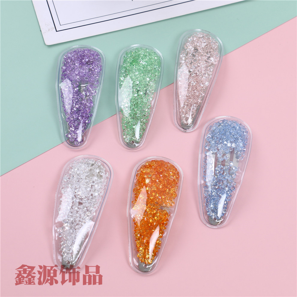 儿童发夹彩色流沙透明边夹少女水果发夹bb夹发卡夹子头饰